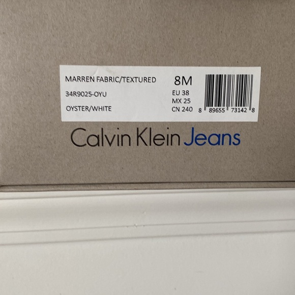 “Calvin Klein” Marren Fabric/Textured oyster/white slip on sneakers; size 8 - Picture 6 of 7